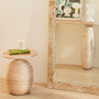 Sol Round Side Table (Natural Stone Finish) - Rosa Travertine Finish