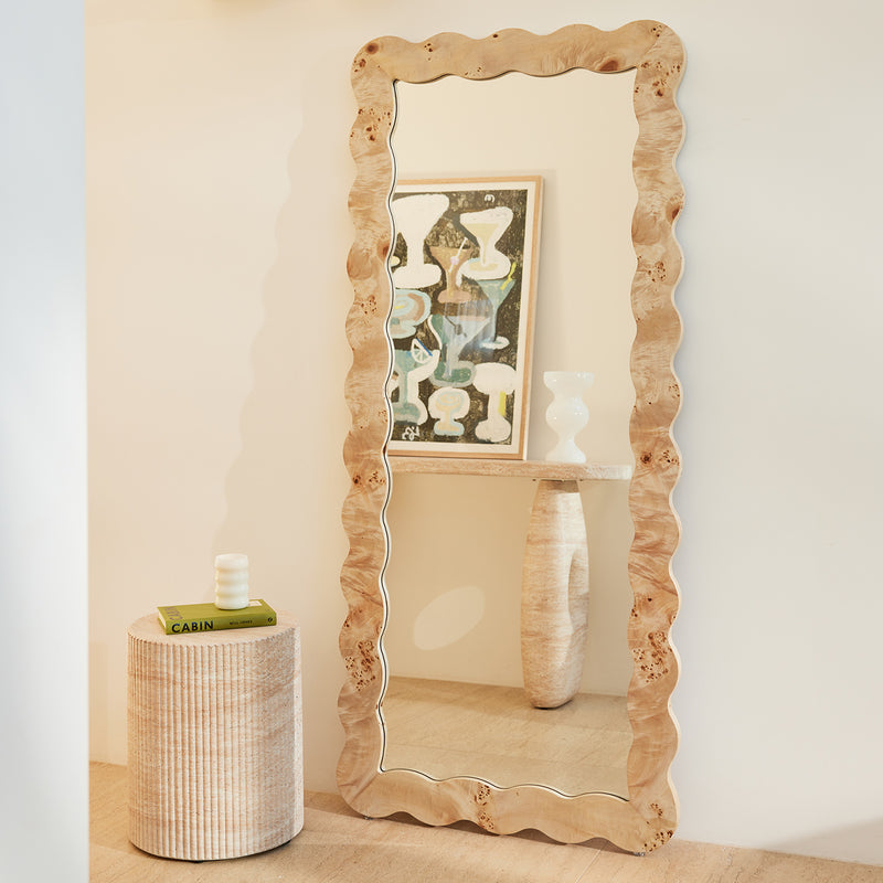 Carmella Burlwood Floor Mirror