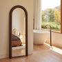 Valentina Arch Floor Mirror - Walnut