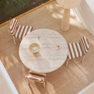 Sorento Dining Table (120cm, Travertine Finish)