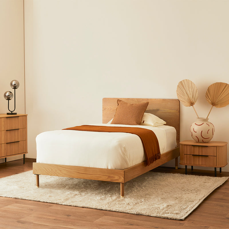 Marlo King Single Bed (Oak)