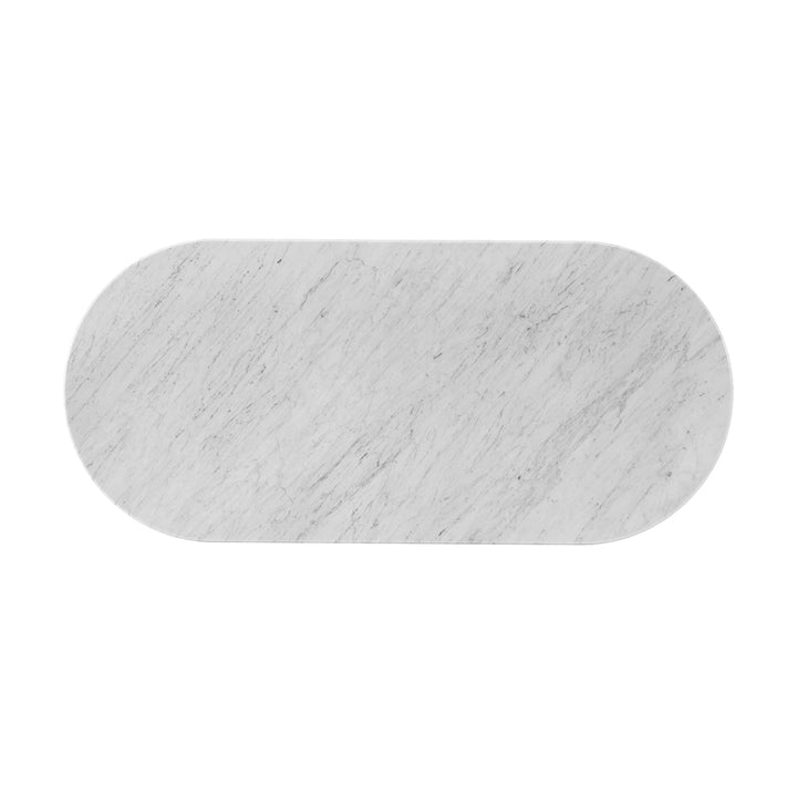 Noir Oval Dining Table (White Oak, Marble, 220cm)