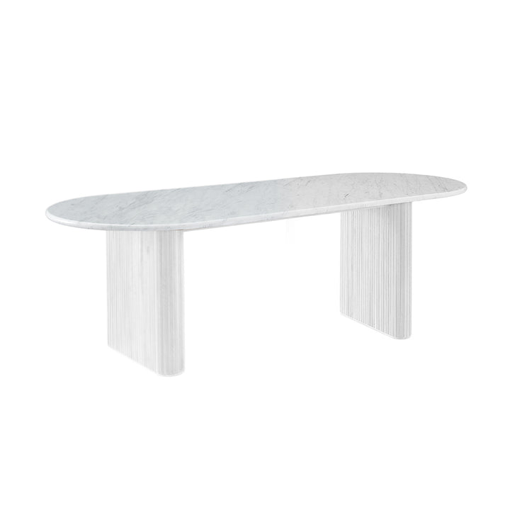 Noir Oval Dining Table (White Oak, Marble, 280cm)