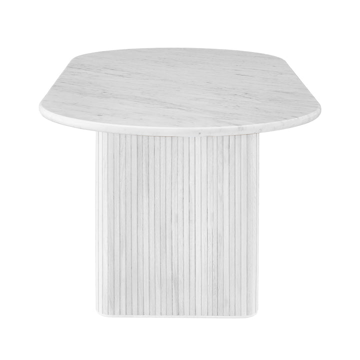 Noir Oval Dining Table (White Oak, Marble, 280cm)