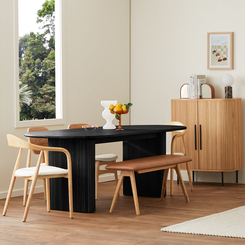 Noir Oval Dining Table (220cm, Black Oak)