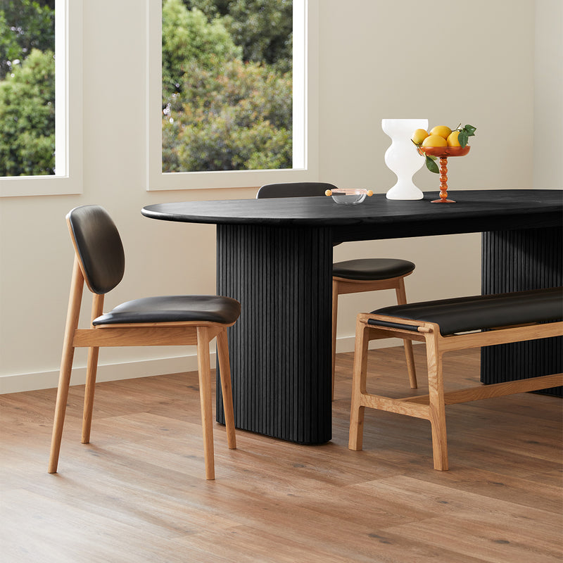 Noir Oval Dining Table (220cm, Black Oak)