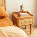 Norah Rattan Double Bed (Oak)