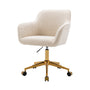 Ava Fabric Office Arm Chair - Cream / Brushed Gold