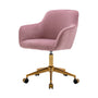 Ava Velvet Office Arm Chair - Blush / Brushed Gold