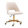 Belmont Fabric Office Chair - Cream / Brushed Gold