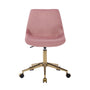 Levi Velvet Office Chair - Blush / Gold