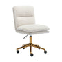 Logan Fabric Office Chair - Cream Boucle / Brushed Gold