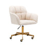 Stella Fabric Office Chair - Cream / Brushed Gold