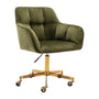 Stella Velvet Office Chair - Olive / Brushed Gold