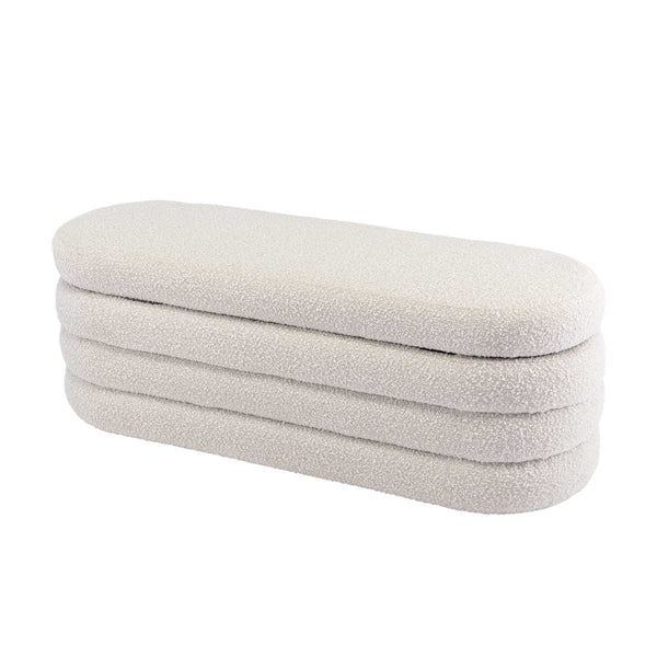 Mecca Boucle Oval Storage Ottoman – Life Interiors