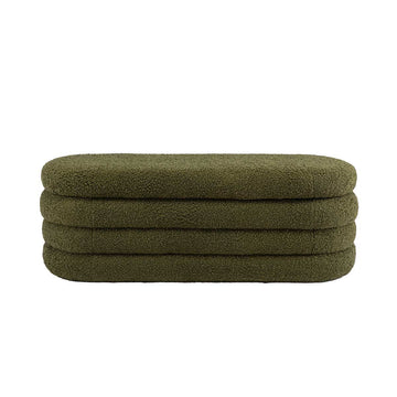 Mecca Fur Oval Storage Ottoman