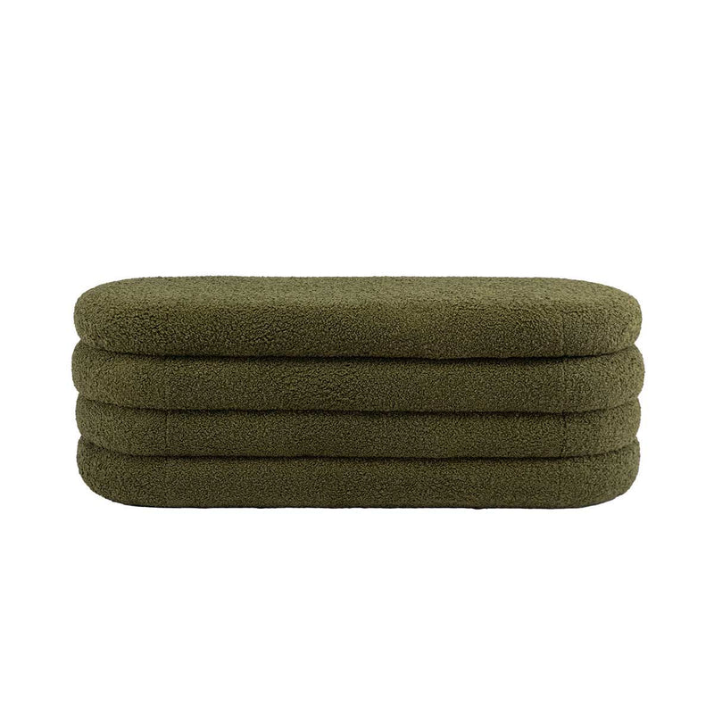 Mecca Fur Oval Storage Ottoman