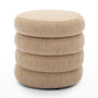 Mecca Round Storage Ottoman - Camel Textured Weave