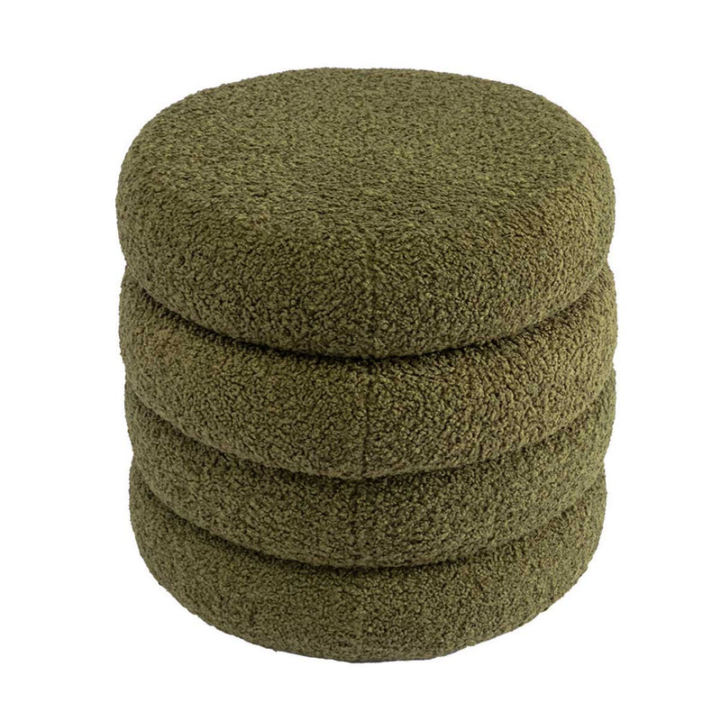 Mecca Fur Round Storage Ottoman