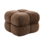 Stella Fabric Ottoman - Chocolate Weave
