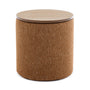 Zoe Timber Top Storage Ottoman (Small) - Caramel Textured Weave