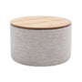 Zoe Timber Top Storage Ottoman (Large) - Grey