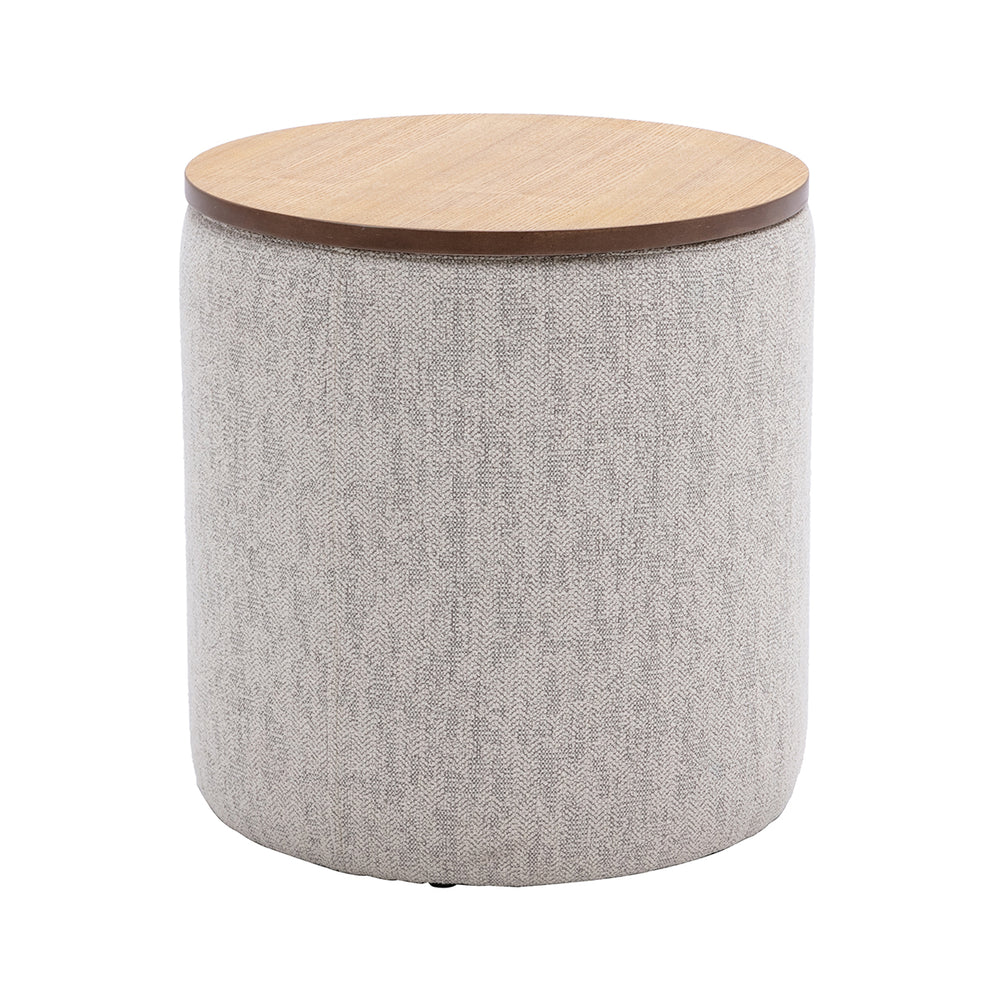 Zoe Timber Top Storage Ottoman (Small)