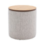 Zoe Timber Top Storage Ottoman (Small) - Grey