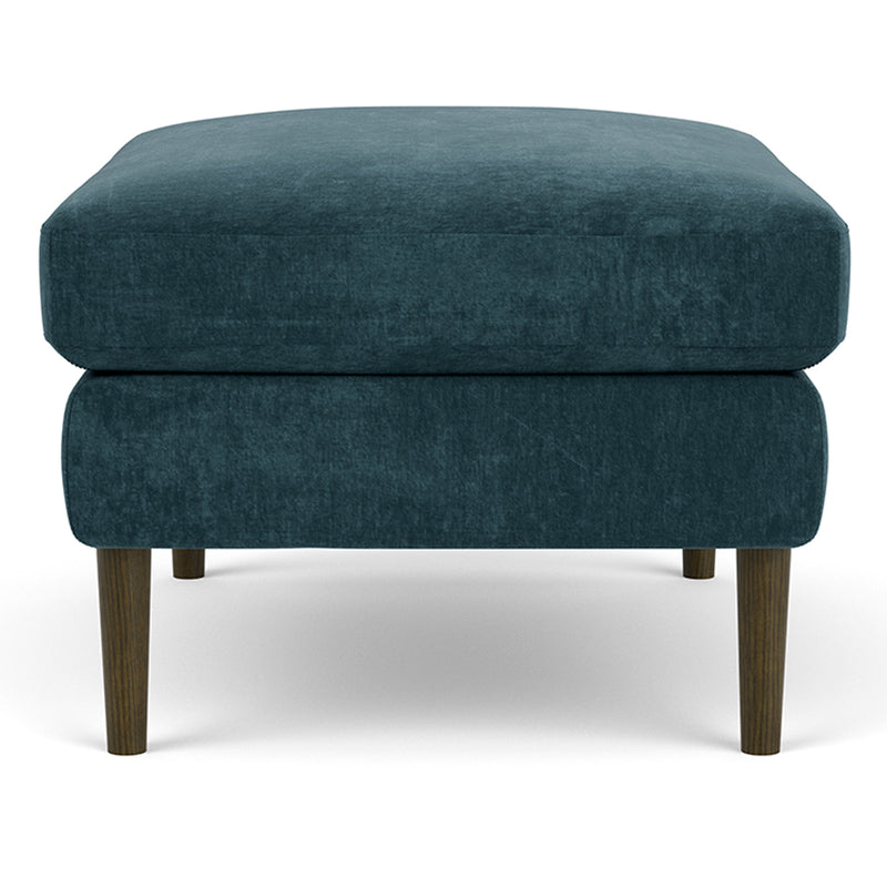 Danny Dust Blue Textured Weave / Dark Walnut