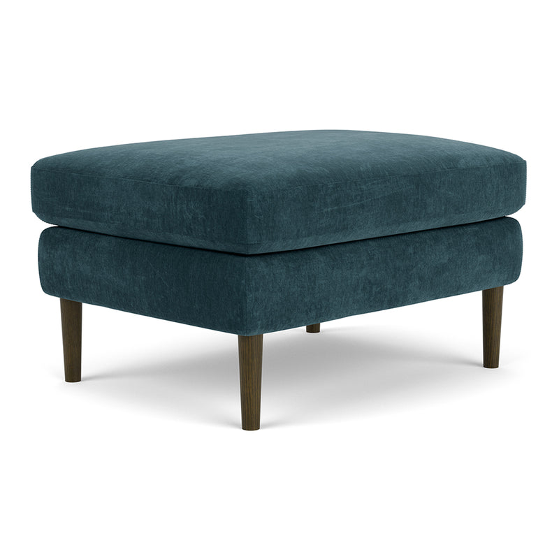 Danny Dust Blue Textured Weave / Dark Walnut