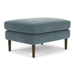 Forest Dust Blue Fabric / Dark Walnut