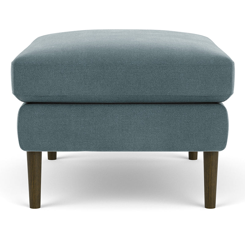 Forest Dust Blue Fabric / Dark Walnut