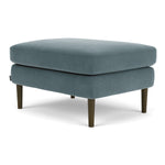 Forest Dust Blue Fabric / Dark Walnut