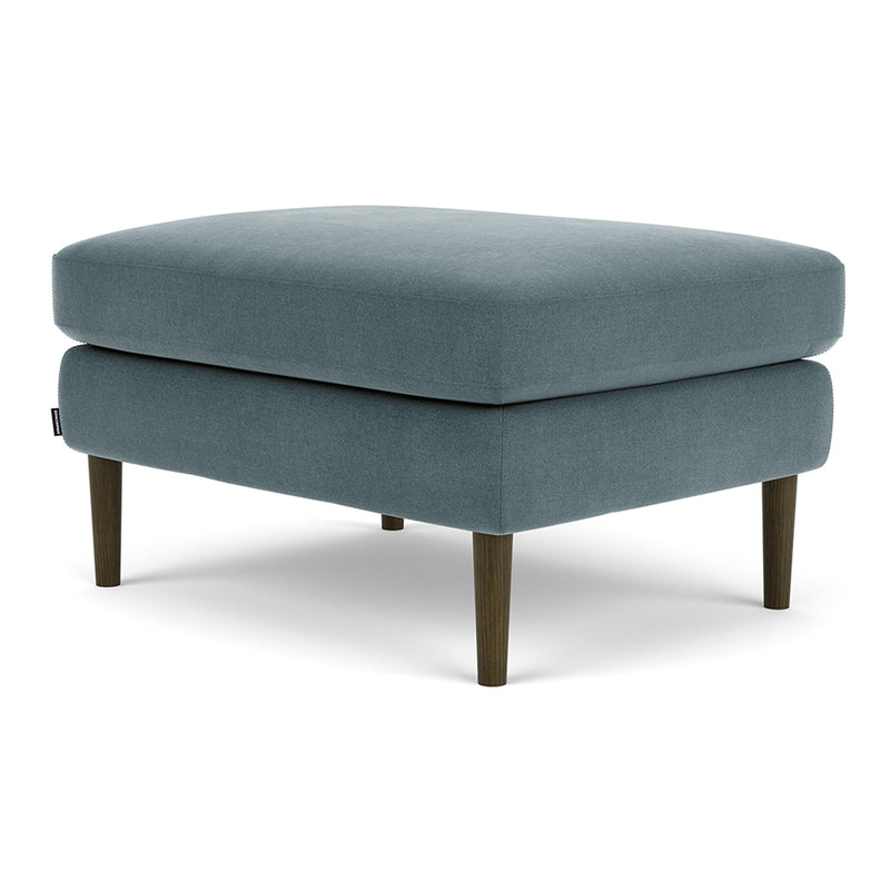 Forest Dust Blue Fabric / Dark Walnut