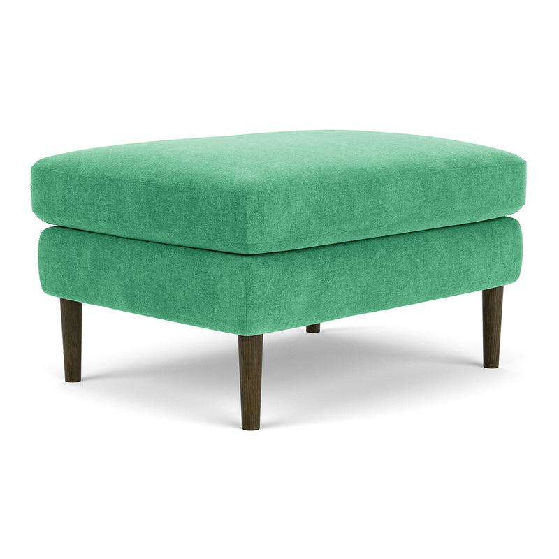 Moss Grass Green Fabric / Dark Walnut