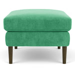 Moss Grass Green Fabric / Dark Walnut