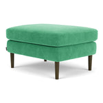 Moss Grass Green Fabric / Dark Walnut