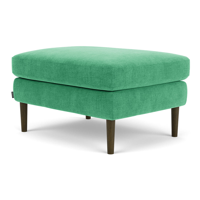 Moss Grass Green Fabric / Dark Walnut