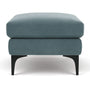 Astha Ottoman - Forest Dust Blue Fabric / Black Metal