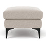 Astha Ottoman - Fabio Stone Fabric / Black Metal