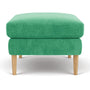 Astha Ottoman - Moss Grass Green Fabric / Oak