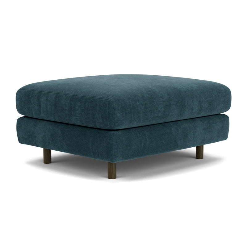Danny Dust Blue Textured Weave / Dark Walnut