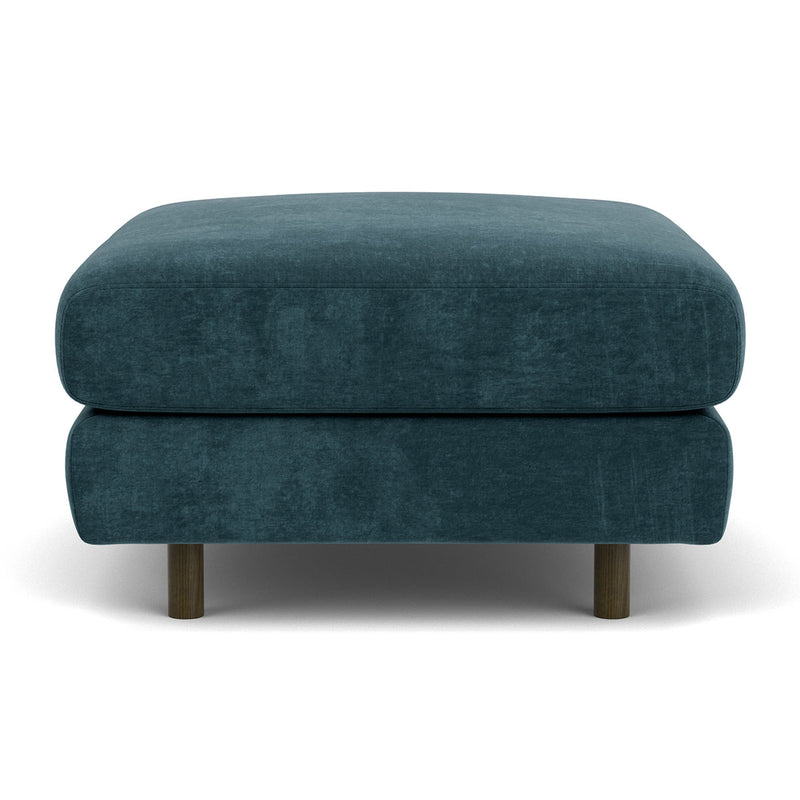 Danny Dust Blue Textured Weave / Dark Walnut