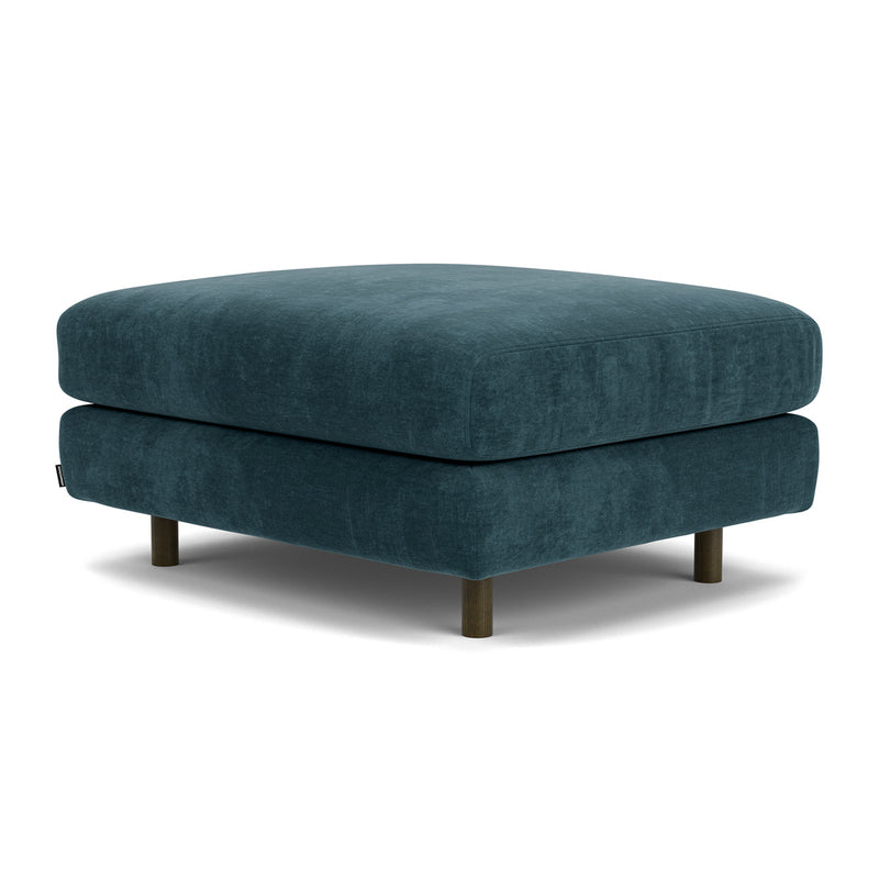 Danny Dust Blue Textured Weave / Dark Walnut