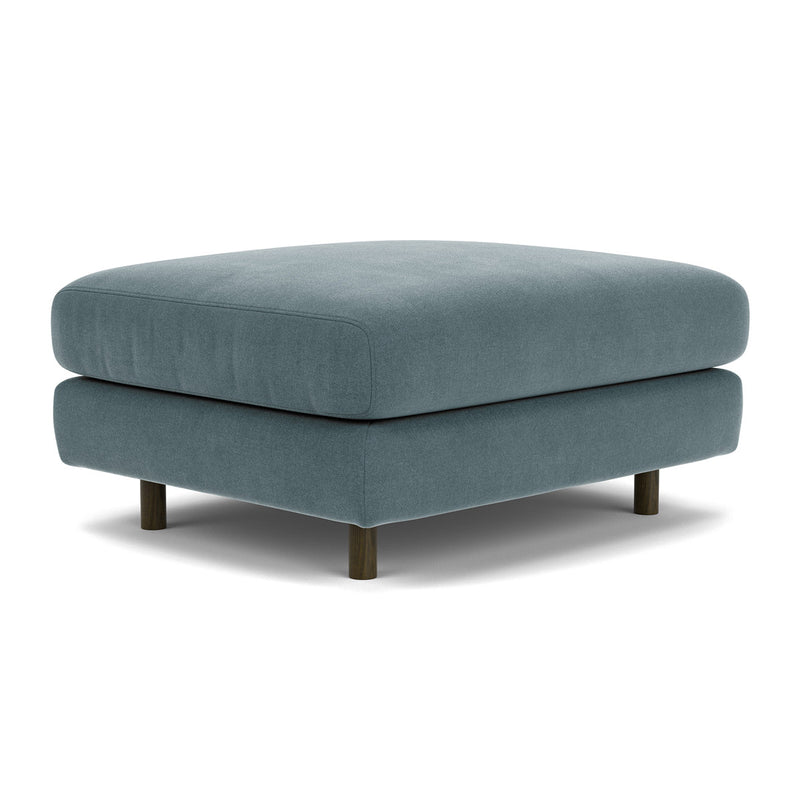Forest Dust Blue Fabric / Dark Walnut