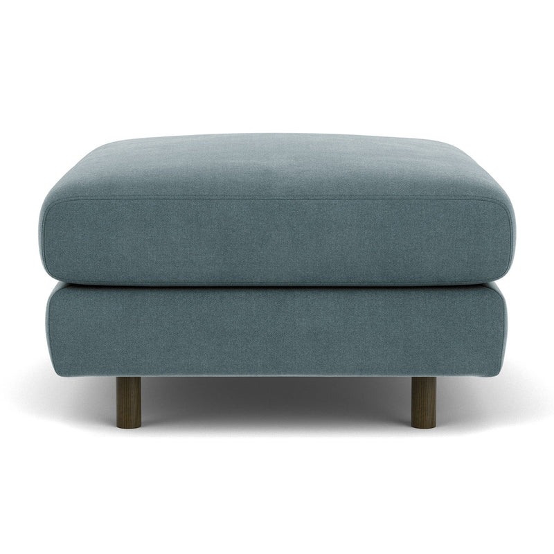Forest Dust Blue Fabric / Dark Walnut