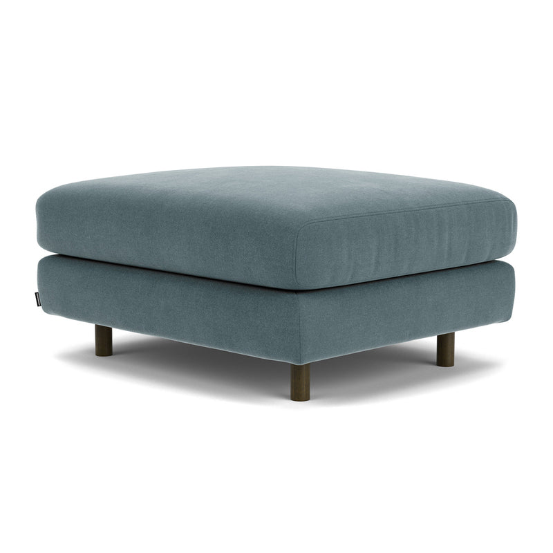 Forest Dust Blue Fabric / Dark Walnut