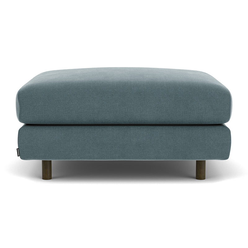 Forest Dust Blue Fabric / Dark Walnut