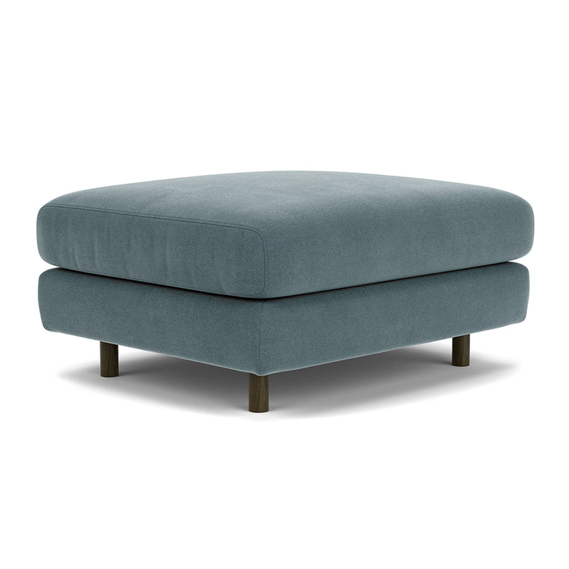 Forest Dust Blue Fabric / Dark Walnut