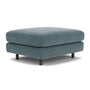 Dylan Ottoman - Forest Dust Blue Fabric / Dark Walnut